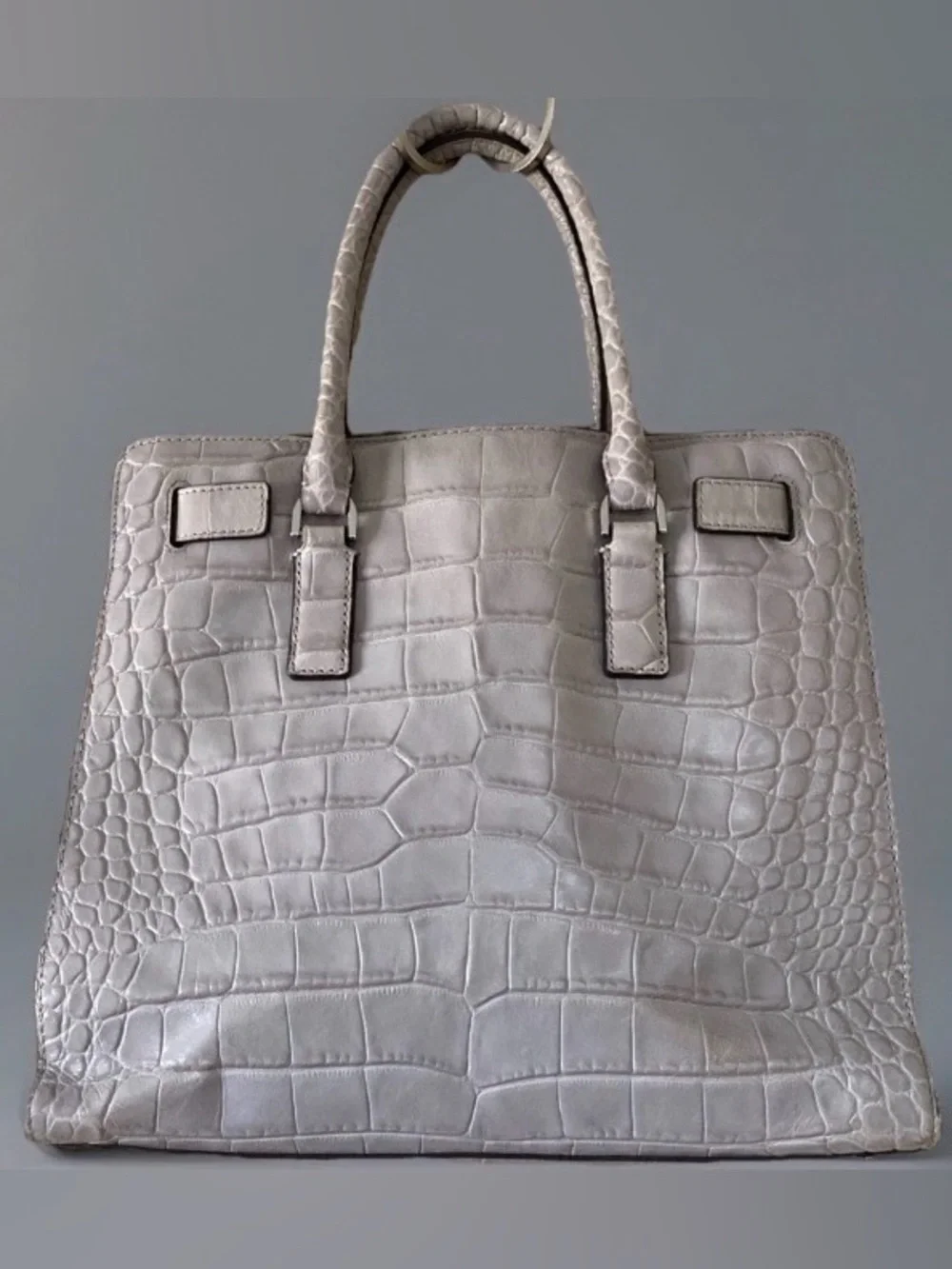 🤩MK💎Dillon Croc Satchel🖤luxury tote🖤MICHAEL KORS Tote work bag travel bag EUC - Picture 2 of 11